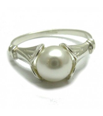 R000868 Plain Genuine Sterling Silver Ring Hallmarked Solid 925 Pearl Handmade Empress